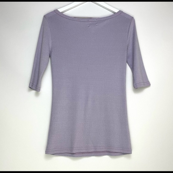 Michael Stars For Anthropologie Purple Shimmer Short Sleeve Top Shirt Size XS/S - Picture 2 of 5